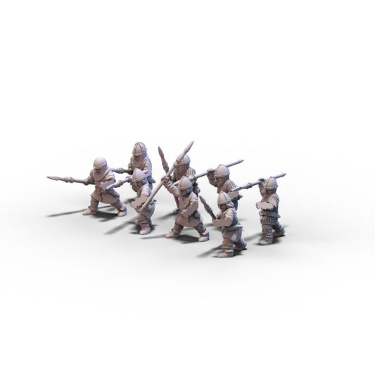 Normans | Warriors with Spears | 15mm/28mm miniatures