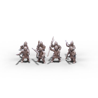 Normans | Warriors with Spears | 15mm/28mm miniatures