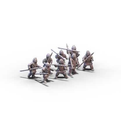 Normans | Warriors with Spears | 15mm/28mm miniatures