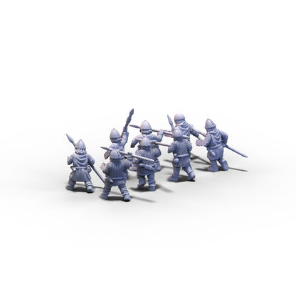 Normans | Warriors with Spears | 15mm/28mm miniatures