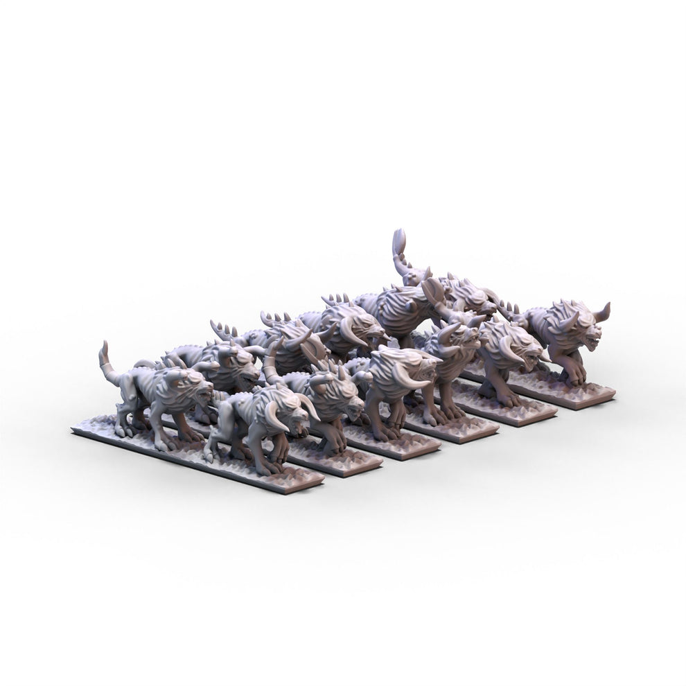 Beastmen Chaos Hounds Unit 1 10mm Or 15mm Miniatures For Warmaster beastmen-chaos-hounds-unit-1-10mm-or-15mm-miniatures-for-warmaster