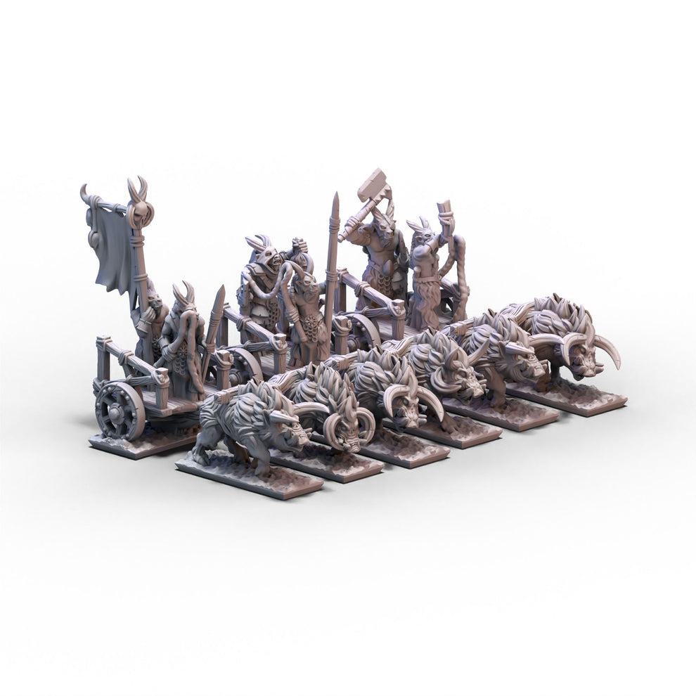 Beastmen | Tuskgor Chariots Unit 1 | 10mm or 15mm miniatures for ...