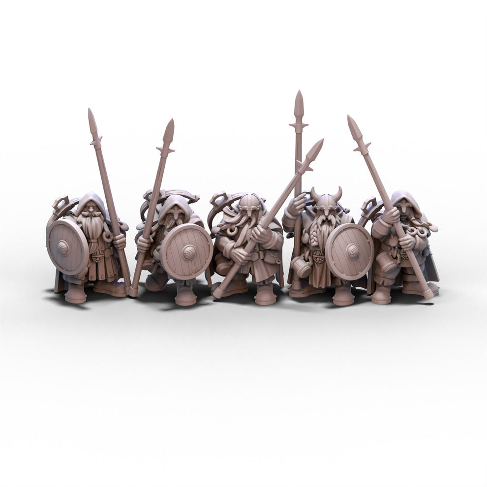 28mm Ranger Sons of Ymir | Dwarf Rangers with Spears | 28mm or 32mm miniatures for ...